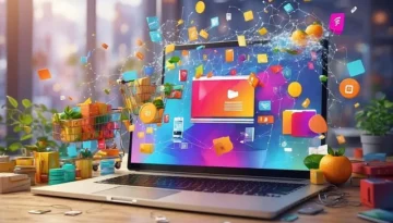 UX design med digitala ikoner på laptop
